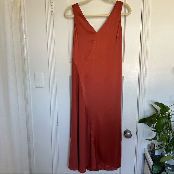 All Saints Ageta Slip Satin Dress in Rust color, S - Picture 3 of 17